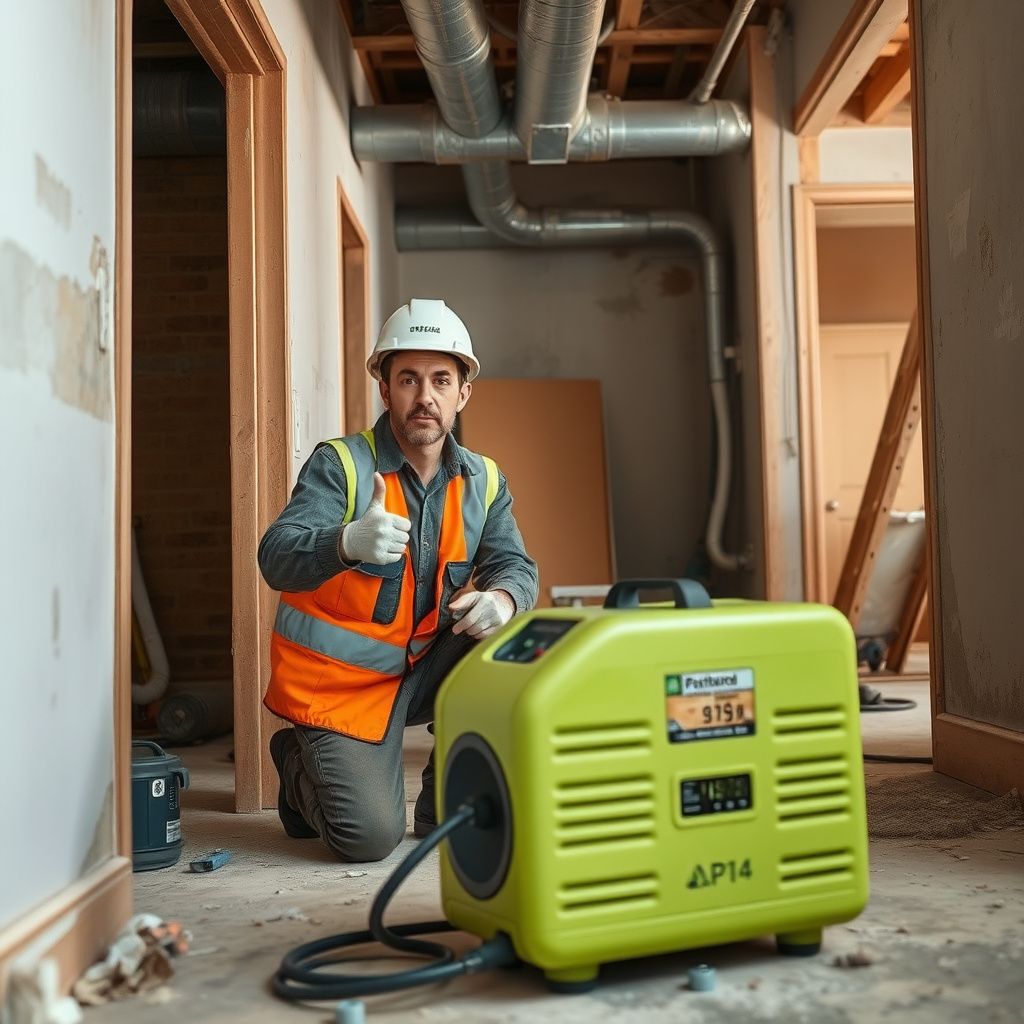 A Summit Shield Mold Removal technician explaining the mold remediation process to a homeowner inside a clean, well-lit Anderson home.
